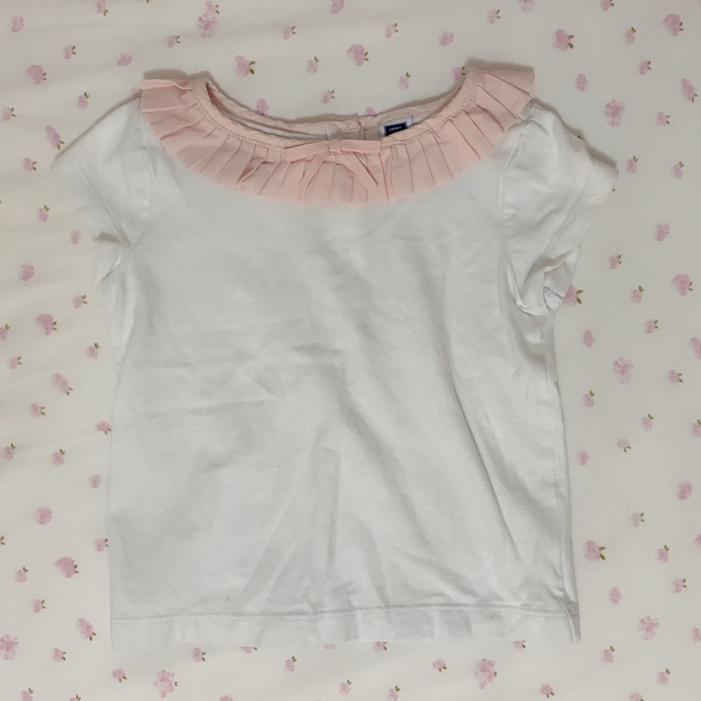 Janie and Jack white Ruffle Top, T shirt. 2T